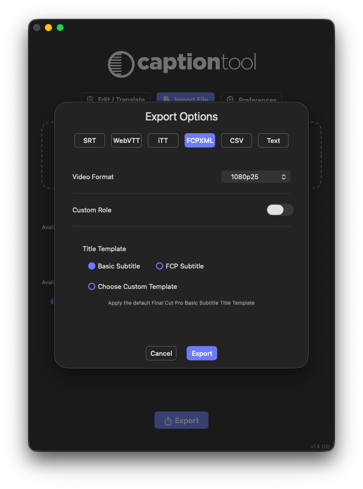 Caption Tool roles and subroles management